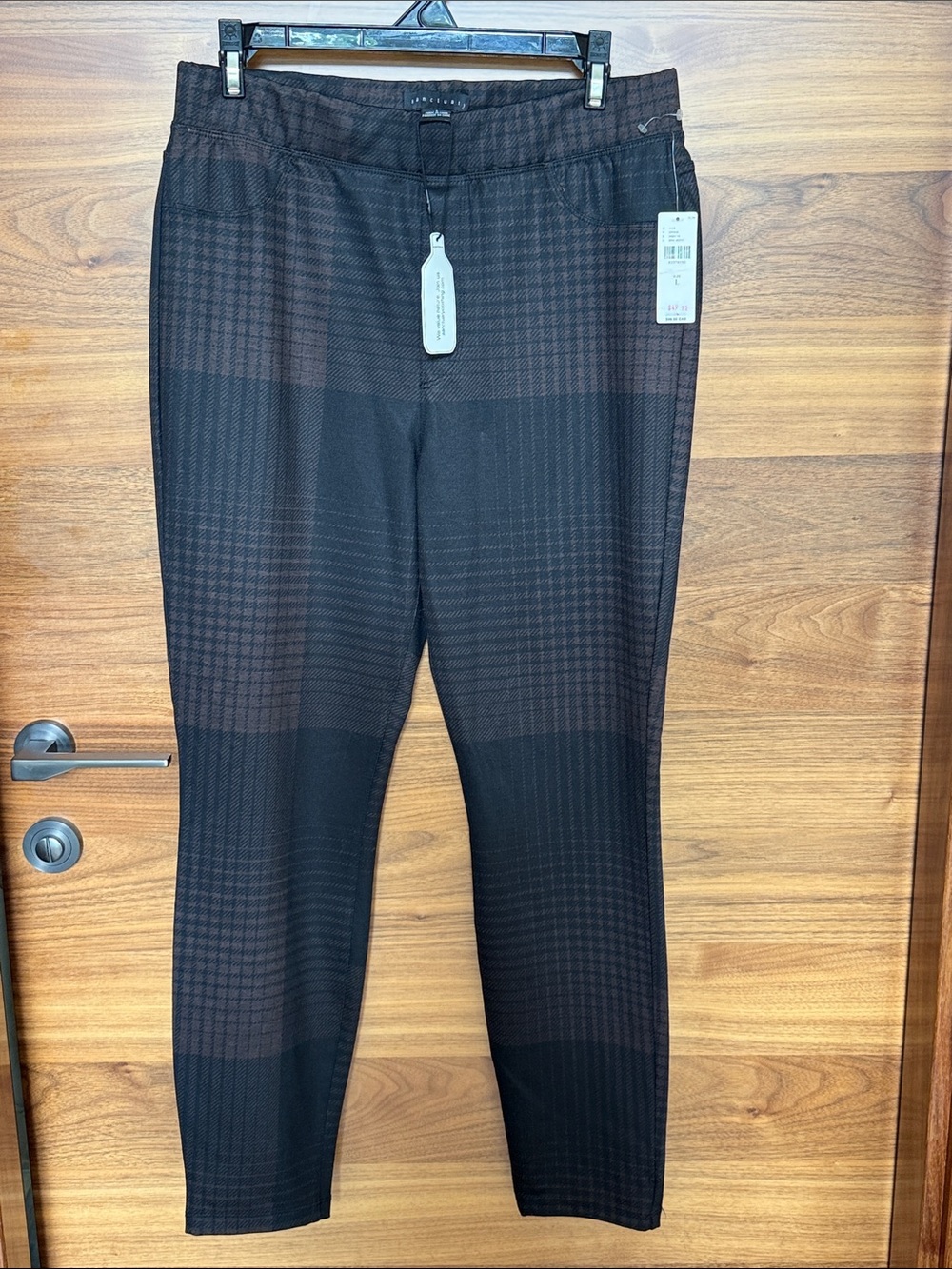 Sanctuary Black and Brown Patterned Women's Leggings by Anthropologie